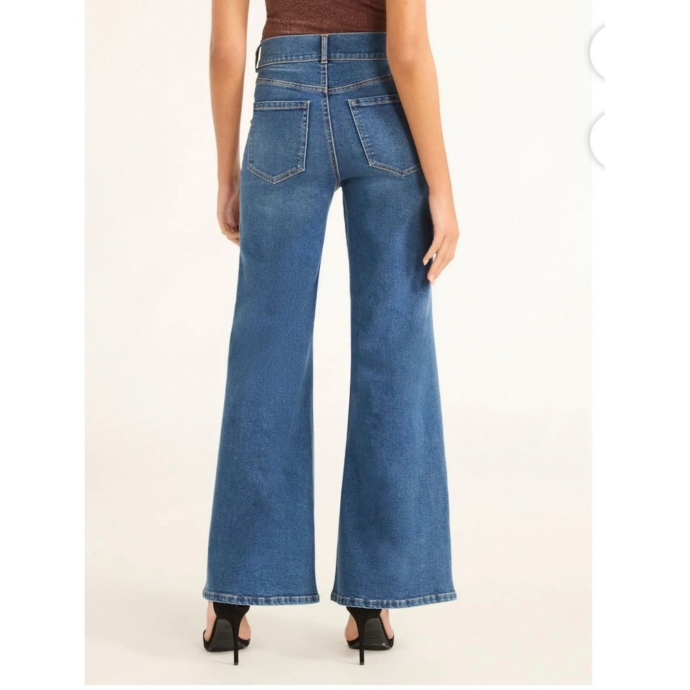 Women's Plus Wide Leg High Rise Jeans Sz 18 Boho Festival 90s Y2K Businesscasual - Picture 2 of 10